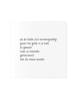 Kaart Zwangerschap/Gedicht met envelop