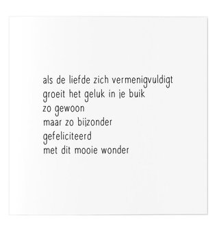 Kaart Zwangerschap/Gedicht met envelop