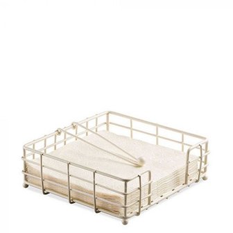 Servethouder draad klein 14x15,5x8cm creme