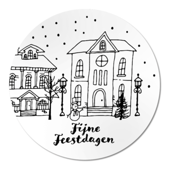 Stickers Fijne Feestdagen Winter 10 x