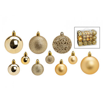 Kerstballen Gold set 50