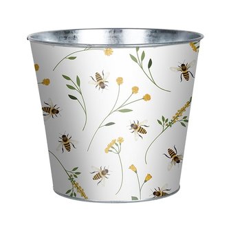 Esschert Design Bloempot met bijenprint &Oslash;16x14cm