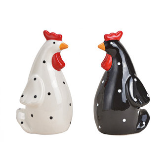 Kippen zwart/wit , paasdeco