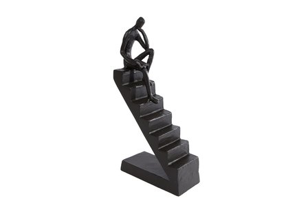 Sculptuur &quot;Stairs&quot; zwart metaal 13x5,5x24cm&nbsp;
