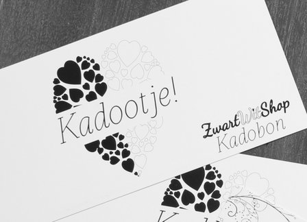 Kadobon zwart wit, wonen en cadeaus in zwart wit