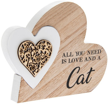 Love and a Cat decoratie met hart