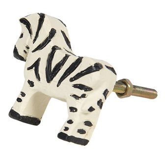 DEURKNOP 6*7*5 CM WIT KUNSTSTOF ZEBRA