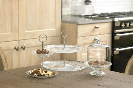 RETRO ETAGERE MET 3 NIVEAUS D18-25-29CM H34CM GLAS