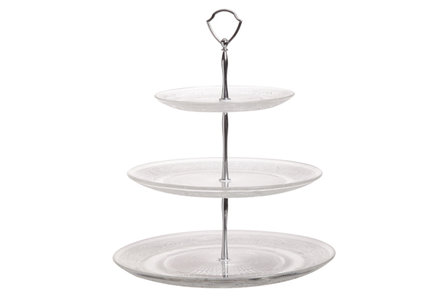 RETRO ETAGERE MET 3 NIVEAUS D18-25-29CM H34CM GLAS