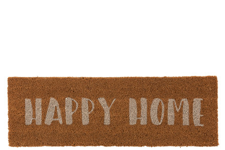 Deurmat Happy Home Kokos Naturel/Wit