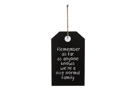  TEKSTBORD NORMAL FAMILY ZWART 18X1X30CM HOUT