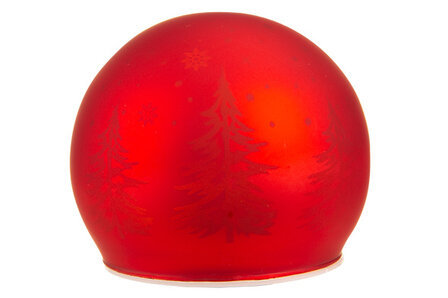 LAMP XMAS LED BALL ROOD D10CM GLAS 