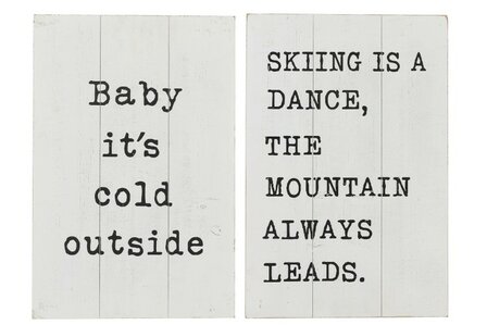 Tekstbord | &nbsp;Baby it&#039;cold / Skiing&nbsp; &nbsp;J-LINE