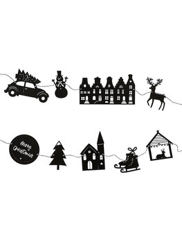 Kerst slinger zwart met verschillende figuren