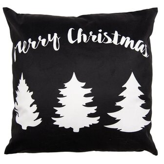 Kussenhoes Kerstbomen / Merry Christmas 45x45 Zwart Wit