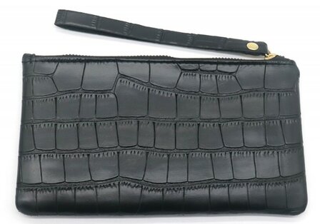 Clutch Croco 21x12cm Black