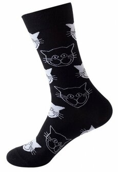 sokken met Katten, kattenkopjes