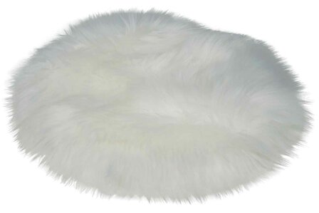 ONDERLEGGER FUR WIT D35XH1CM POLYESTER/KLEEDJE