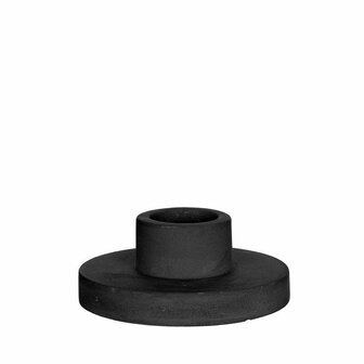 Kandelaar zwart h.3 &Oslash;7 cm  Een mooie lage kandelaar in zwart. Ook de Led kaarsen zijn geschikt voor deze kandelaar. Afme