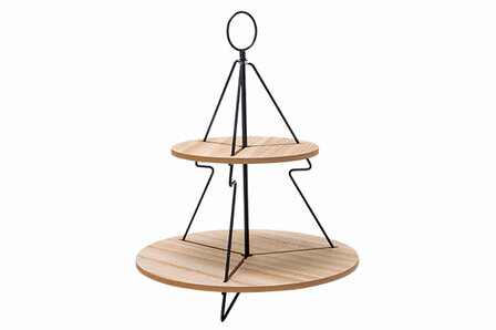 ETAGERE CIRCLE ZWART , 37X37XH46,5CM HOUT