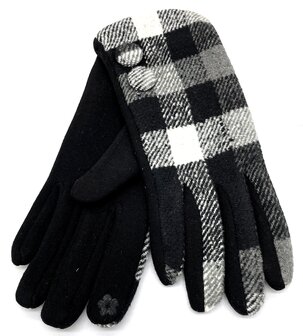 Handschoenen-Checkered   zwart wit