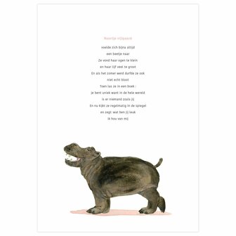  Noortje nijlpaard, gedicht poster