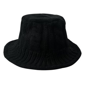 muts-hoed zwart kabel gebreid