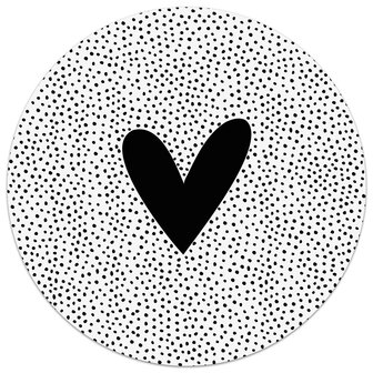 Tuincirkel wit met hart en dots patroon 20/30/40 cm. Zoedt
