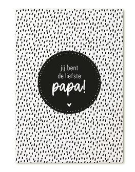 Kaart met tekst &#039;Jij bent de liefste papa&#039;