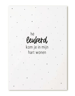 Kaart &#039;He leukerd kom je in mijn hart wonen&#039; Zoedt