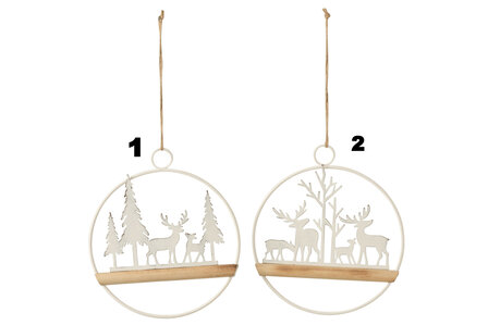 Hanger Kerst Metaal Wit Assortiment Van 2