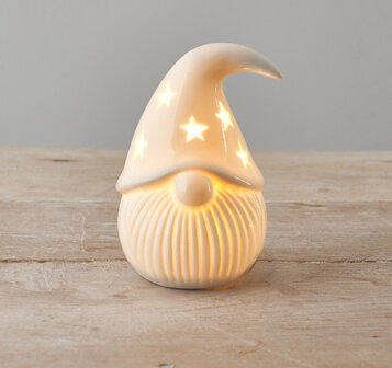 Kerstman/Kabouter/Gonk 12 cm met licht