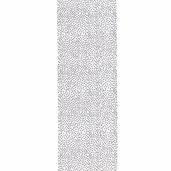 Tafelloper stippen zwart wit 140 x 40 cm