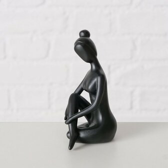  Yoga beeld vrouw zwart  L6cm x B5cm x H10cm