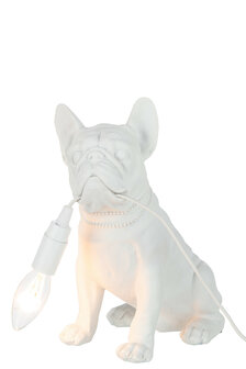 Lamp dierenlamp Bulldog Poly Wit  J-Line