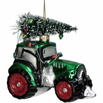 Kerstbal Tractor/trekker met boom hang&nbsp;