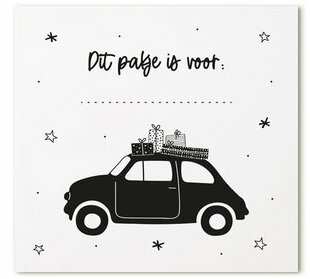 Cadeaukaartje Auto in kerstsfeer, Dit pakje is voor...