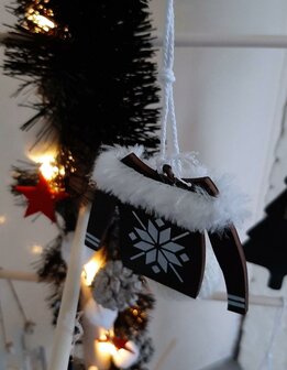 kersthanger voor kerstboom zwart wit