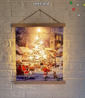 wanddoek kerst 40x47cm warm wit op batterij