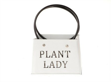 Bloempot Plant Lady metaal 13x14,5x11,5cm wit