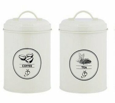 Voorraadblikken&nbsp; Coffee &amp;&nbsp;Tea / set van 2&nbsp;stuks