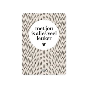 Kaart Met jou is alles veel leuker met envelop