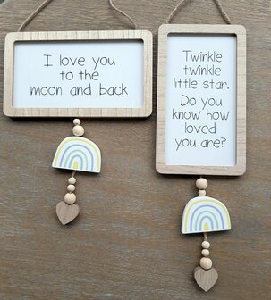 Love you to the moon tekstbord