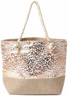 Leopard Rose Gold 55x37x14cm Strandtas