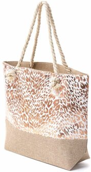 Leopard Rose Gold 55x37x14cm Strandtas