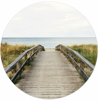 Tuincirkel/muurcirkel foto strandpad perfect als wanddecoratie voor buiten en binnen