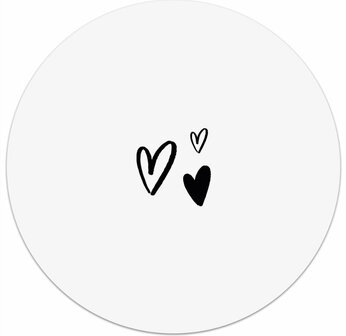 Witte tuincirkel/muurcirkel met hartjes perfect als wanddecoratie voor buiten en binnen