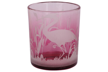 Theelichthouder Flamingo 9x9xH10cm