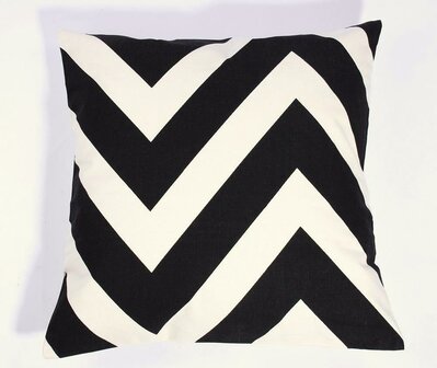 Kussen Overtrek 50 x 50 cm zwart wit