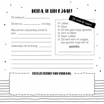 Invulboek Baby&#039;s 1e jaar - Hardcover SilliBeads&nbsp;